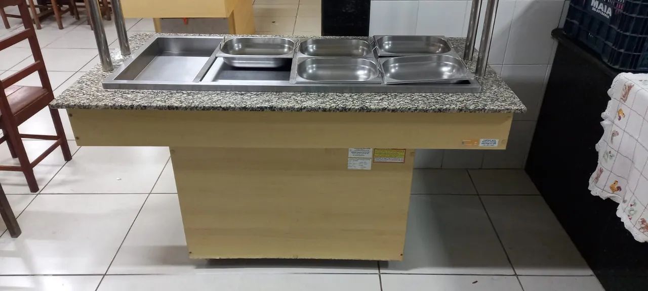 Carrinho de self-service  friu e quente  para restaurante 