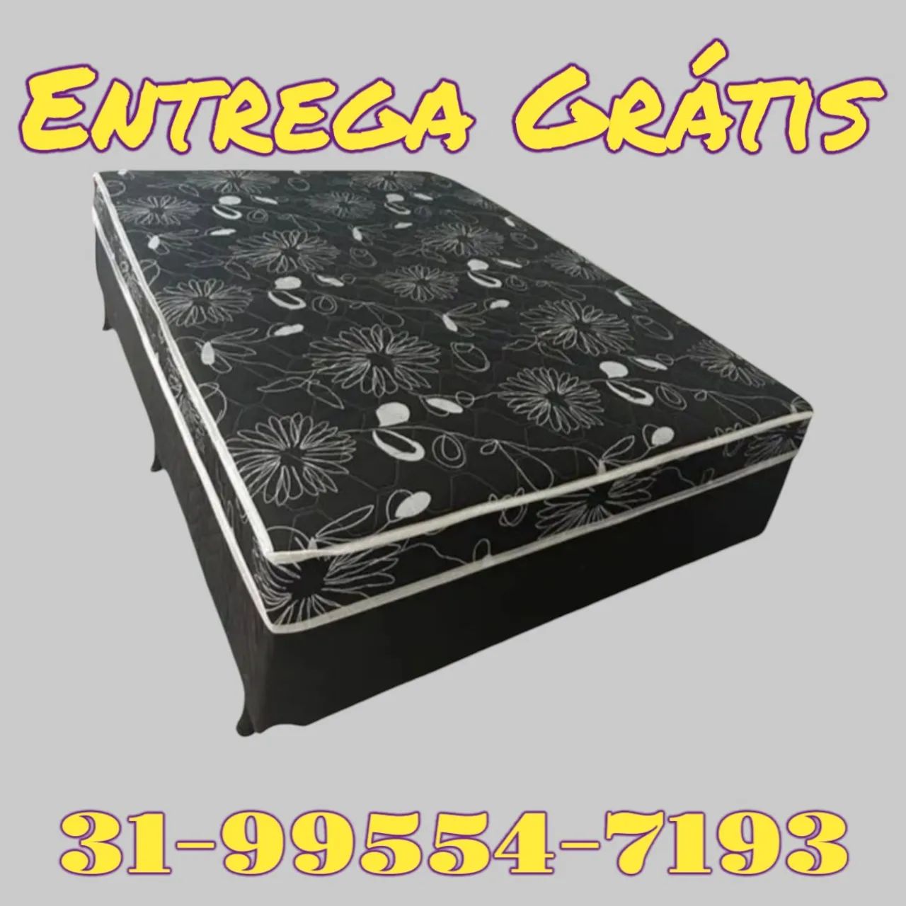 CAMA CASAL NOVAS / COLCHÃO 10CM ESPUMA D33 FIXO / 