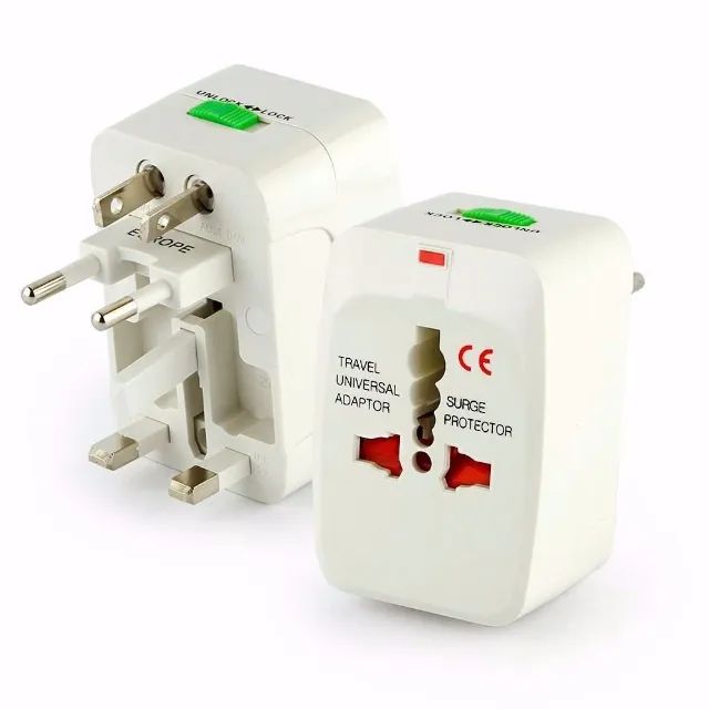 Adaptador Universal de Viagem Internacional - Tomada Europeia - Loja COimbra COmputadores 