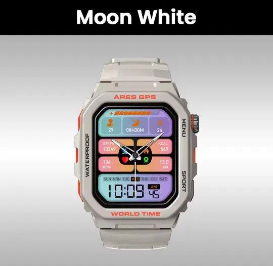 Smartwatch ARES GPS Moon White