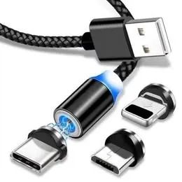 Cabo Magnético 3 em 1 HS-210 2 Metros Lightning Tipo C e Micro USB HRebos - Foto 2