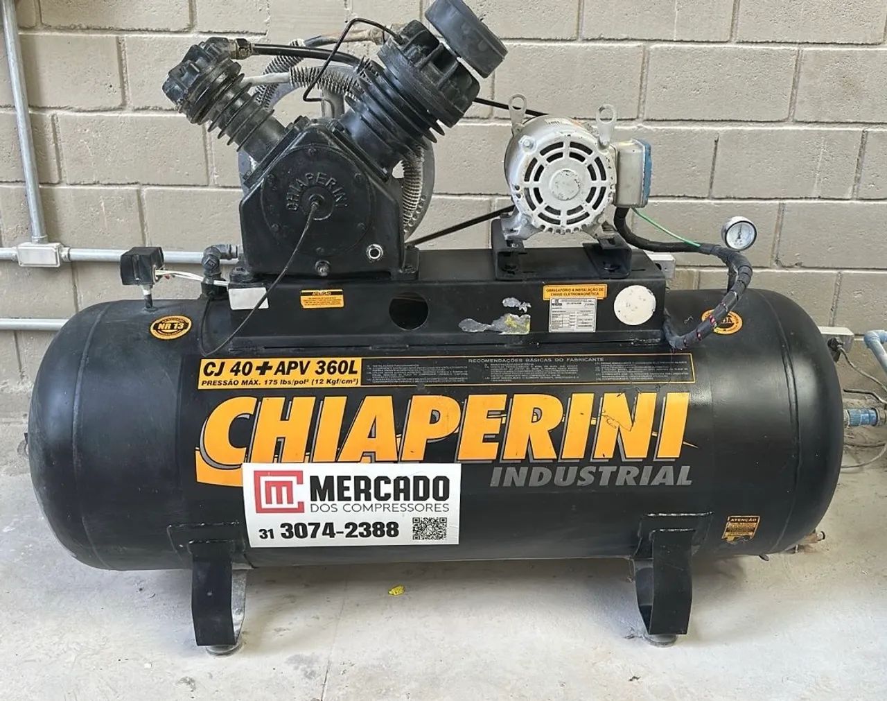 Compressor Pistão CJ40 APV - 360 Litros 