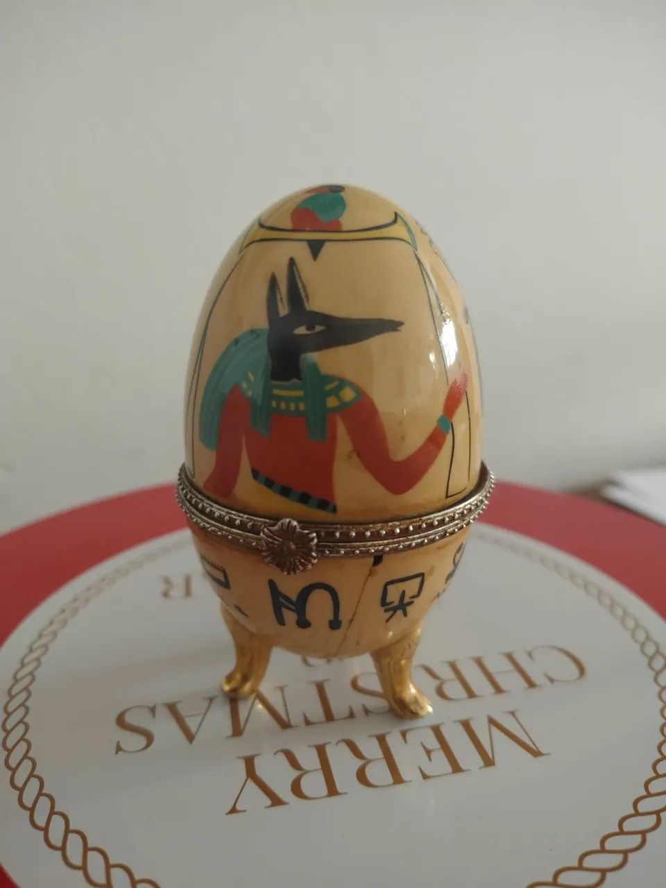 Caixa de bijoux Decorativo formato de ovo Egípcio