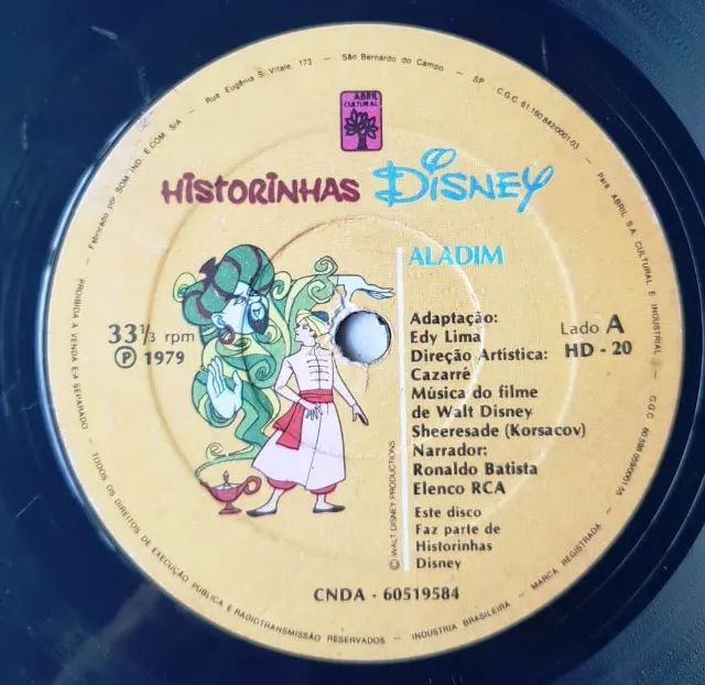 Disco Vinil Compacto - Historinhas Disney (Aladim) - 1979 (Sem Capa) - Foto 2