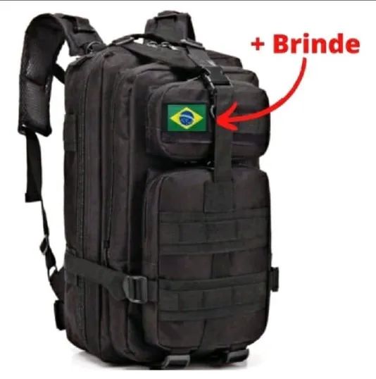 Mochila Tática Militar Operacional 30L Profissional Preta - Nova com Brinde
