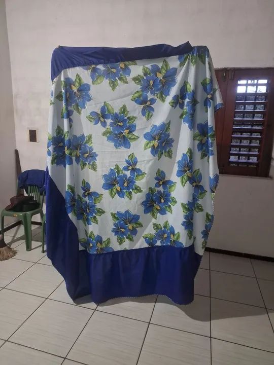 Jogo de Cama Casal Floral Azul