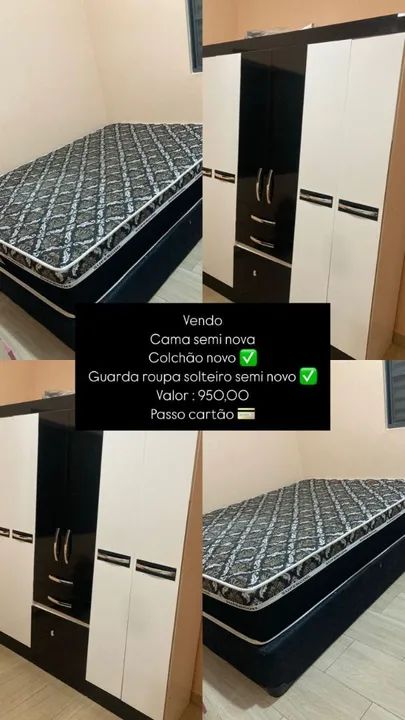 Cama Box Casal com Colchão Novo