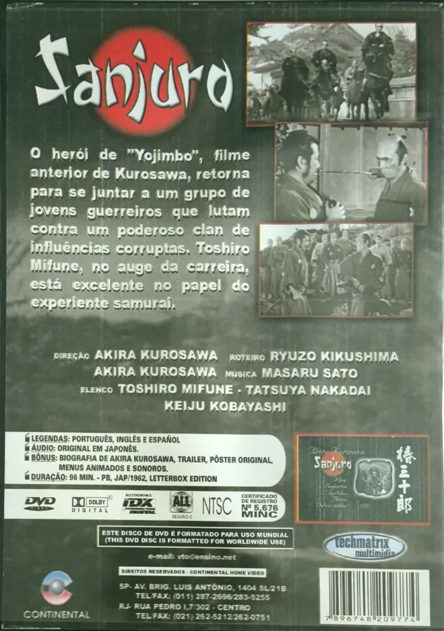 DVD - Sete Samurais (Sanjuro) - Akira Kurosawa - Foto 2