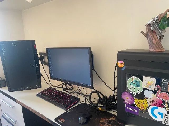 PC Gamer Ryzen + 16GB RAM + 2 Monitores + Teclado Corsair + Mouse HyperX - R$ 1.500 - Foto 2