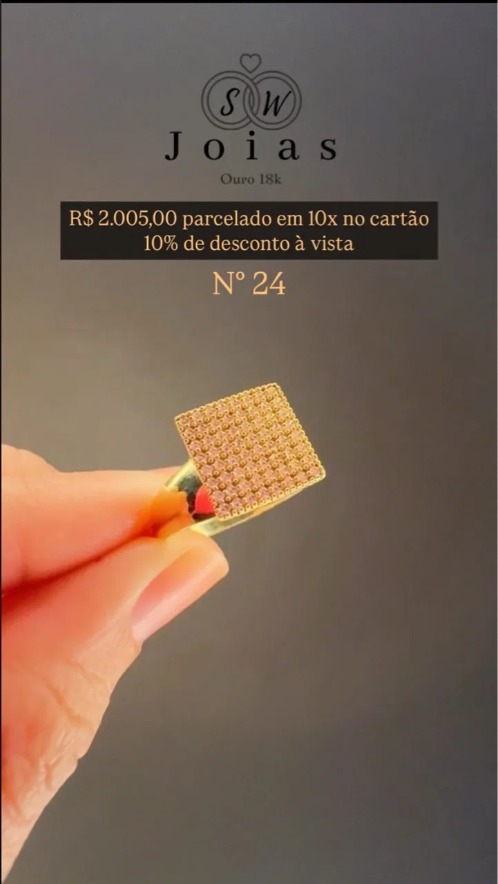 Anel em Ouro 18k com Pedras