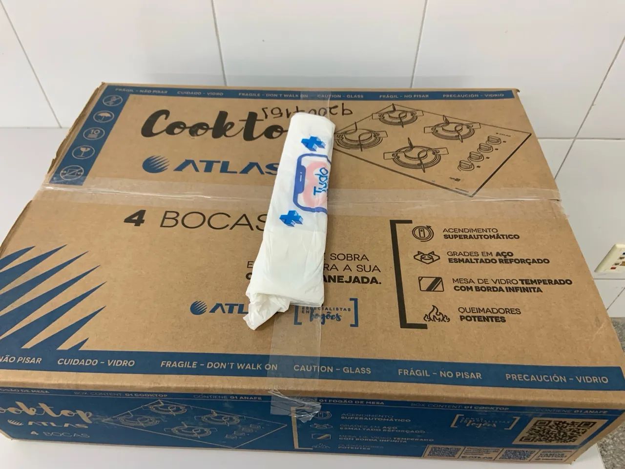 Fogão cooktop Atlas 4 bocas novo na caixa 