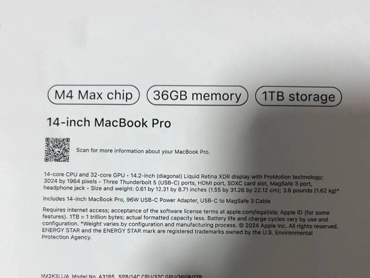 MacBook Pro M4 Max 14.2 2024 36GB/ 1TB - Foto 2