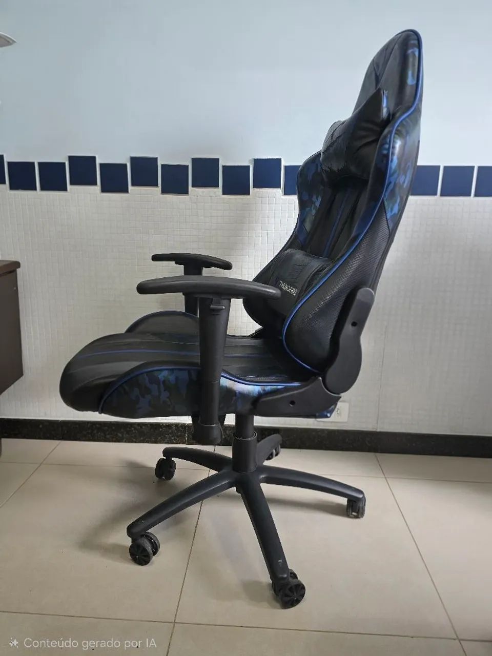 Cadeira Gamer ThunderX3 Camo Admiral Azul da ThunderX3 - Foto 3