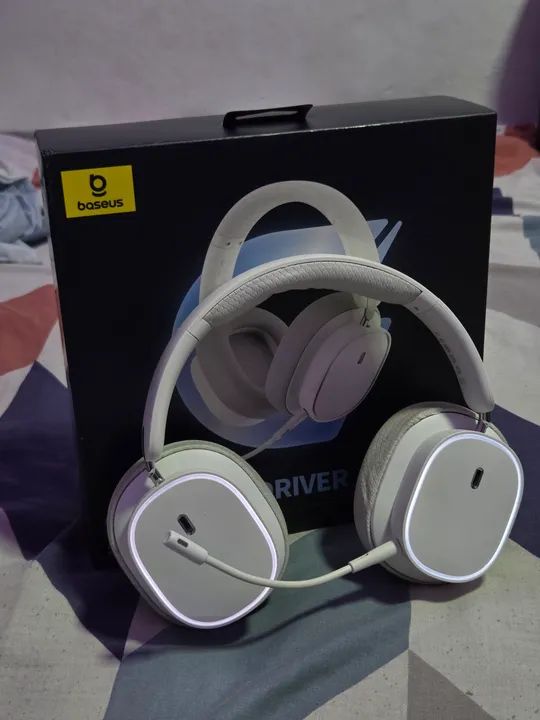 Headset Gamer Sem Fio 2.4ghz Bluetooth Baseus AeOur GH02 - 4 Drivers - Bluetooth - Branco - Foto 2