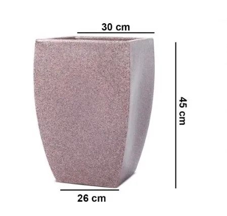 Vaso Quadrado Apolo Pedra 45 Terrano - Foto 5