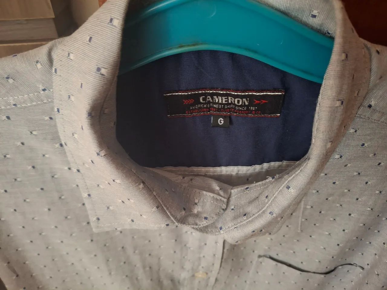 Camisa social masculina cinza
