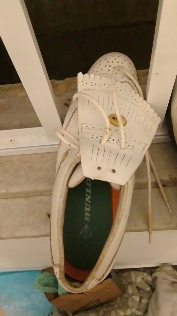 Sapato para golfe Dunlop Branco de couro - Foto 3