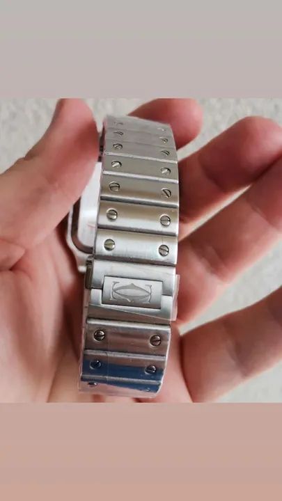 Relógio Cartier TANK Automático Fundo Azul Disponível  - Foto 4