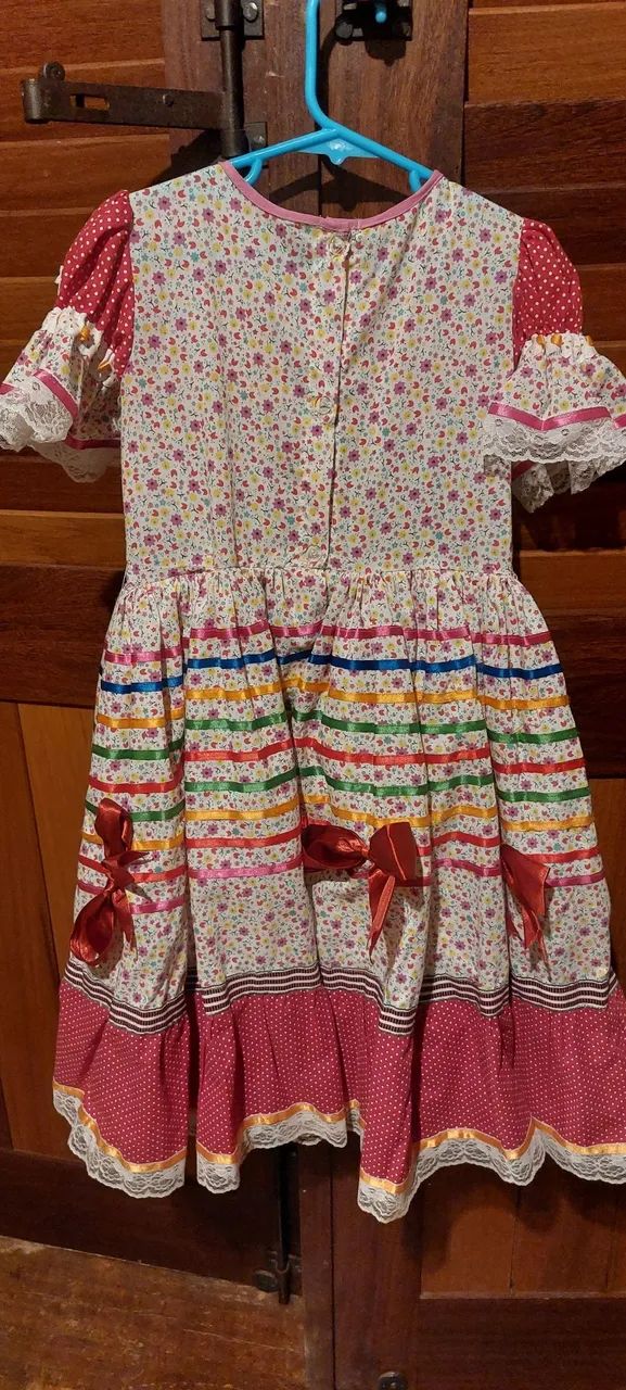 Vestido Infantil Festa Junina Colorido - Foto 2