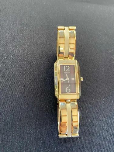 Relógio Fossil banhado a ouro Retangular - Foto 2
