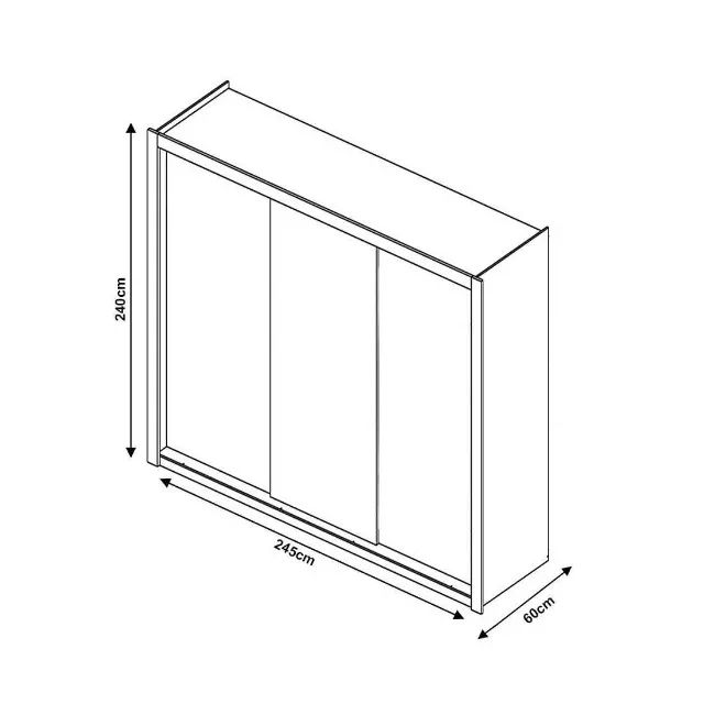 Guarda Roupa com Espelho 3 Portas de Correr 4 Gavetas 100% MDF - Foto 3