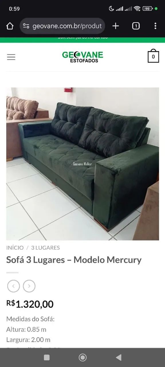 Sofá 3 Lugares Modelo Mercury64706782026753120