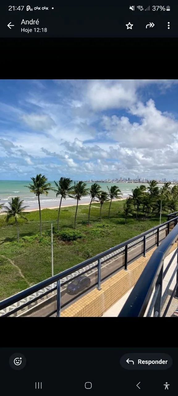Apt BEIRA MAR DE INTERMARES, na orla, 3q, sendo 2 suítes +Depend. 