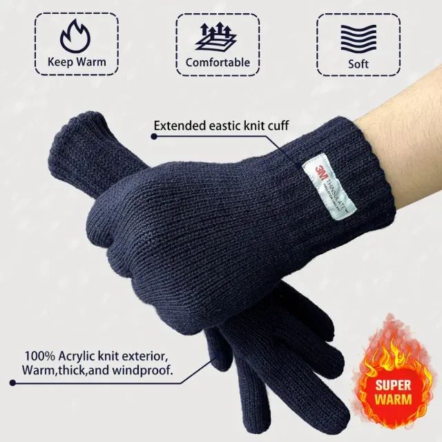 Luvas Thinsulate 3M preto tam G - Foto 3
