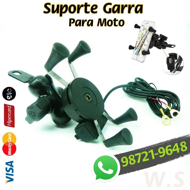 suporte de celular garra x com usb top motoboy aceitamos pix