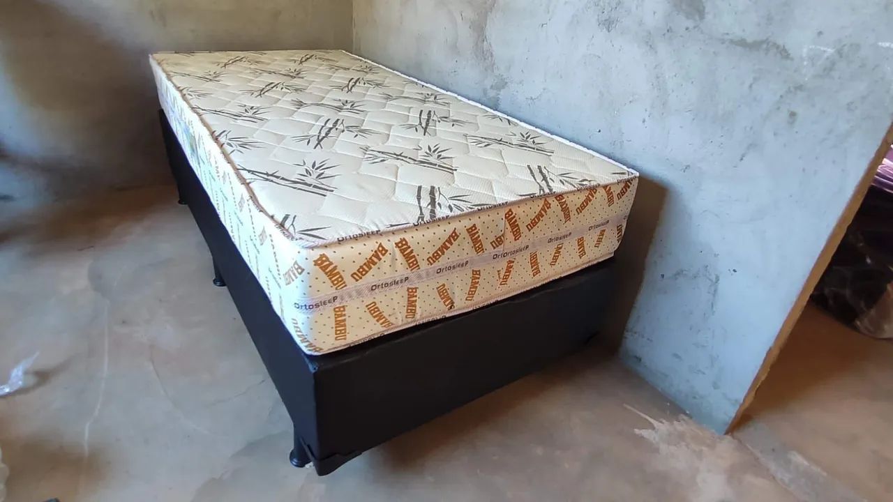 Cama solteiro com colchão d33 24 cm