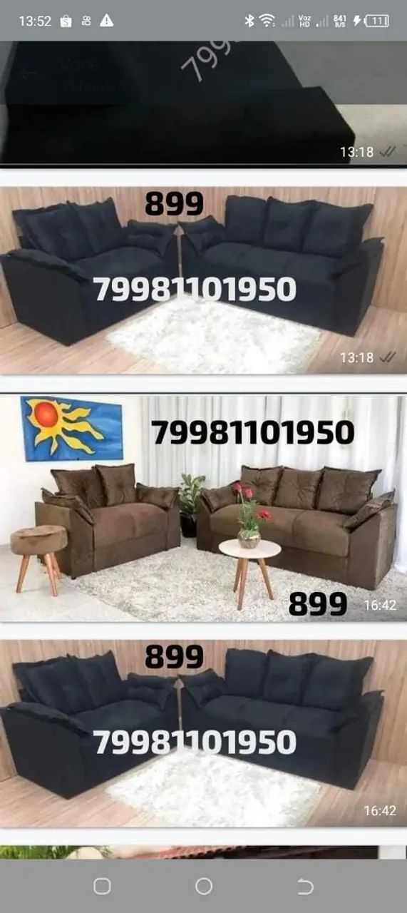 Sofá retrátil conjunto de sofá com almofadas sofá de canto na Promoção ? - Foto 2