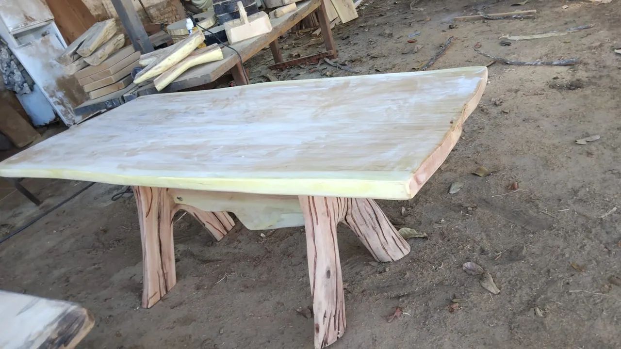 Mesa rústica 2 metros com os bancos $1,599. - Foto 3