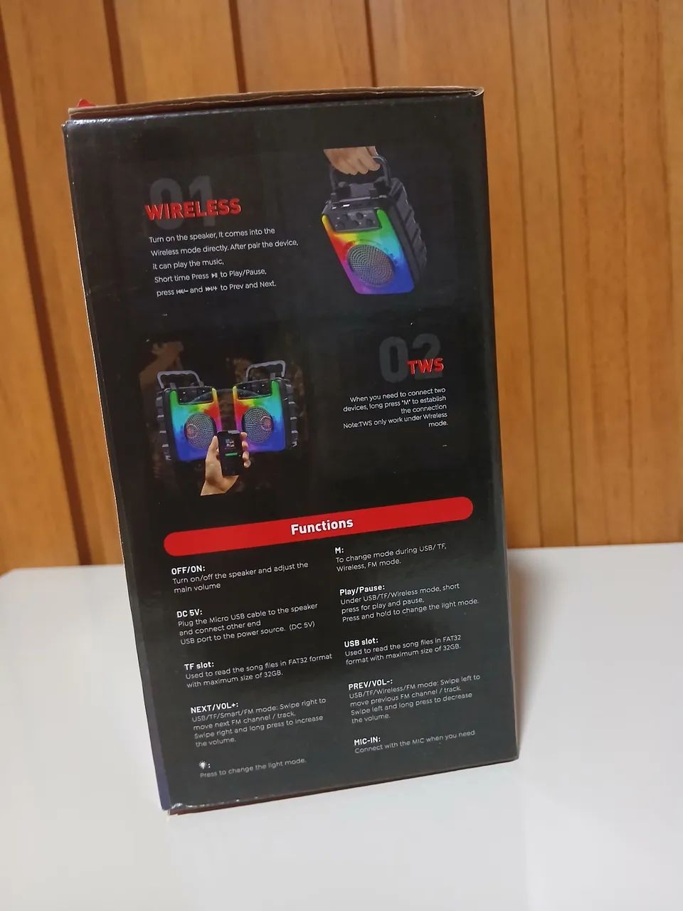 Caixa de Som Bluetooth com Luzes LED - Foto 3