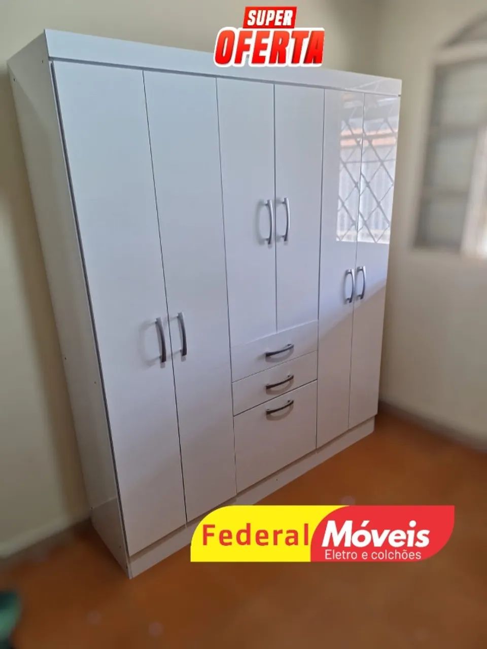Guarda Roupa 6 Portas 2 Gavetas (MAIS VENDIDO)