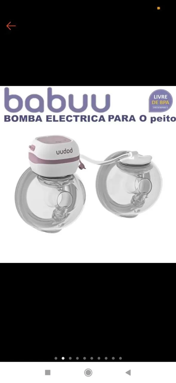 Bomba Elétrica para o Peito Babuu e 3 potes armazenar leite