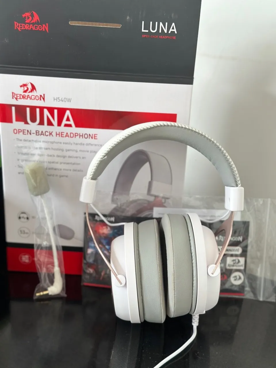 Headset Gamer Redragon Luna H540W Open Back - Novo