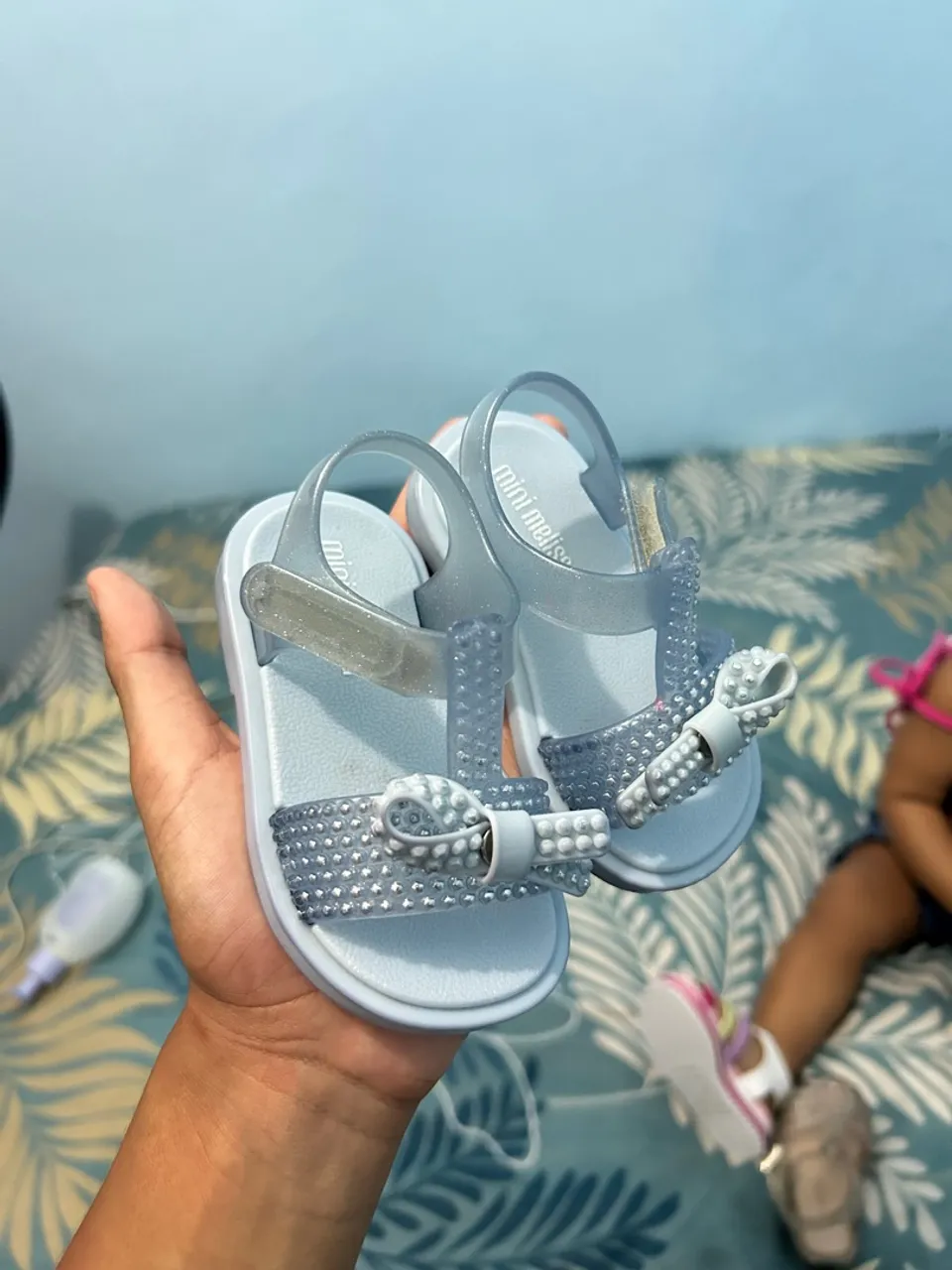 Sandálias Mini Melissa Azuis com Laço