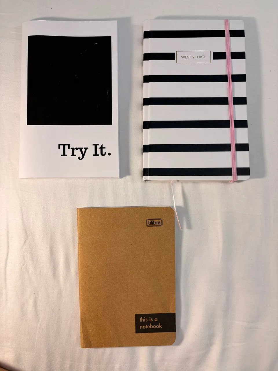 Kit planner não datado, caderno pontilhado e caderninho pautado65624289942146120