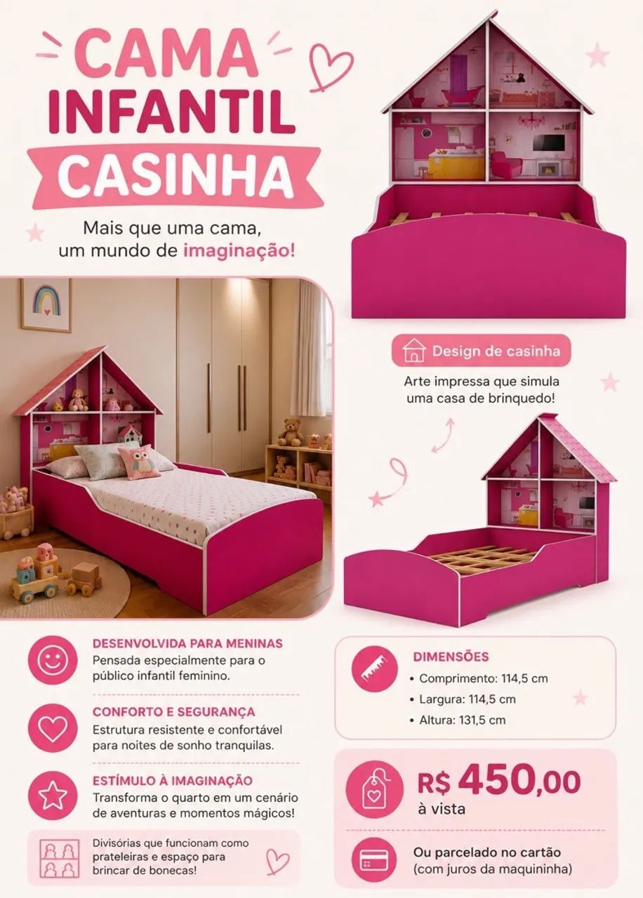 Cama Casinha de Bonecas