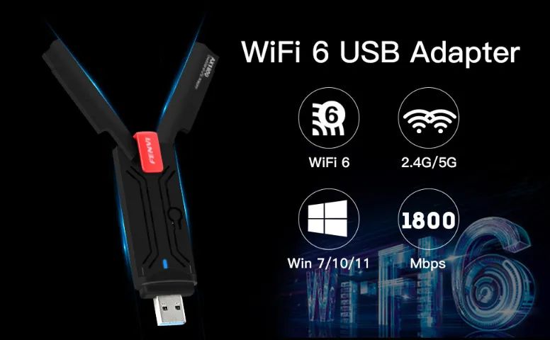 Adaptador Internet Wifi 2.4 e 5ghz com wifi 6 Wireless