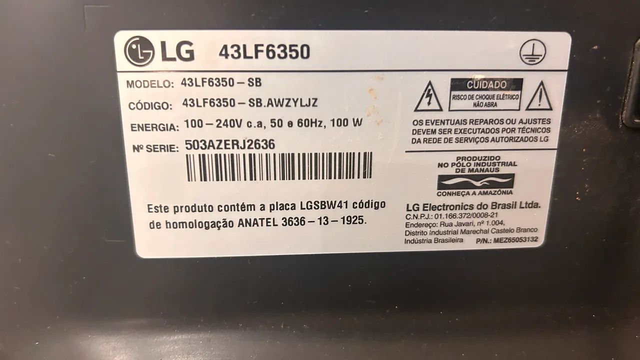 TV LG 43?