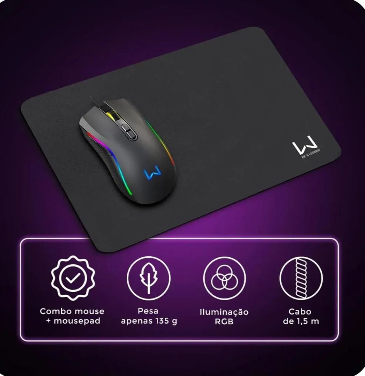 Mouse Gamer com Mousepad 