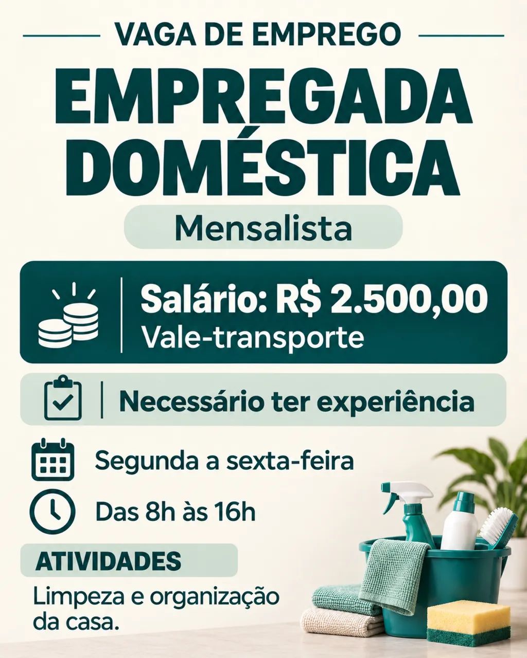VAGA DE MENSALISTA. 