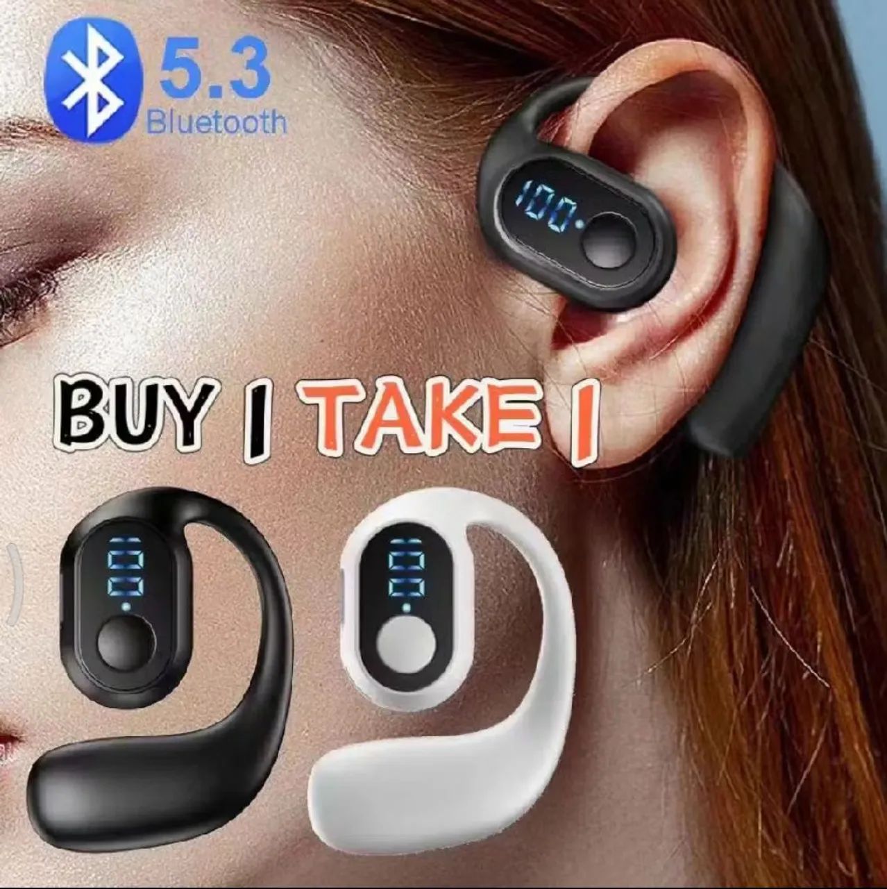 Fone Unilateral Bluetooth 5.3 com Display Digital de Bateria - Foto 2