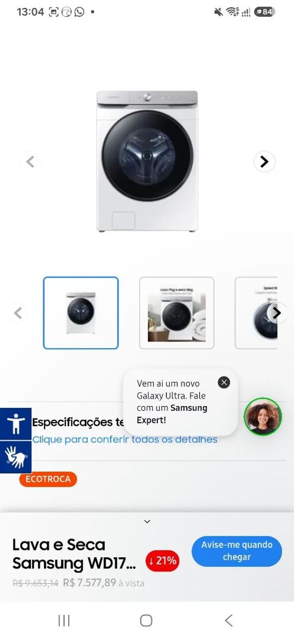 Lava e Seca Samsung 17k