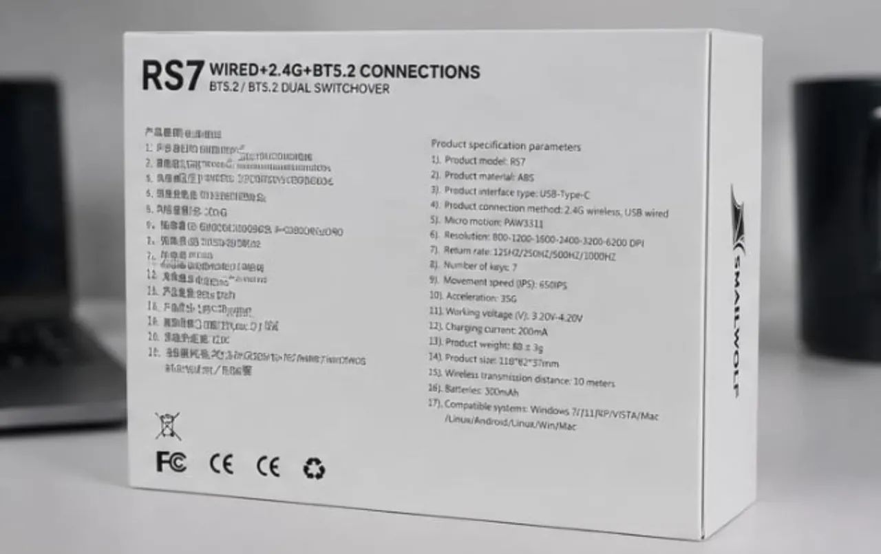 SMAILWOLF RS7 ? Mouse Gamer Sem Fio - Foto 4