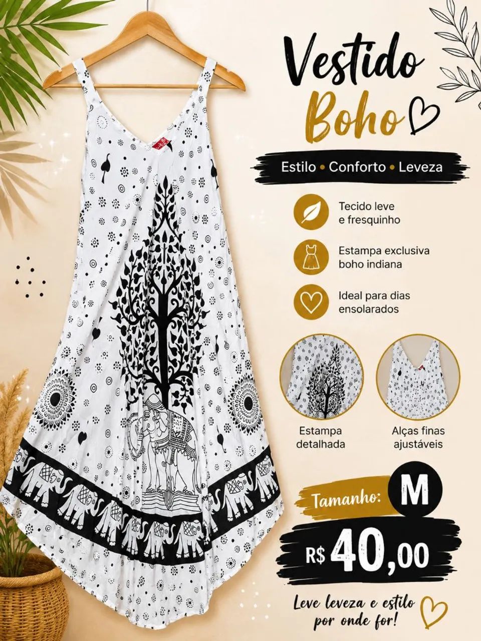 Vestido trapézio indiano