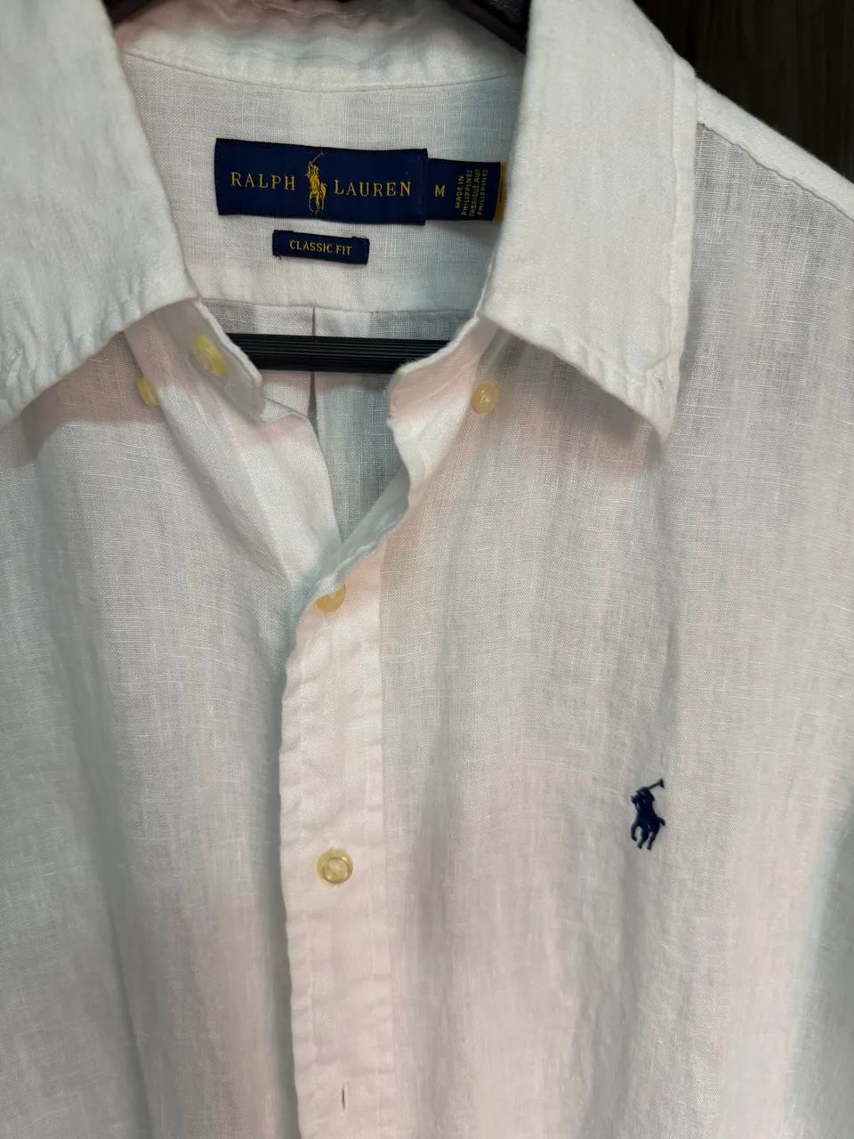 Camisa de Linho Ralph Lauren - Branca - Tam M - Foto 3