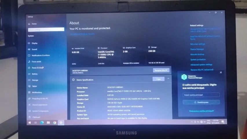 notebook samsung np300E5k i7 / 8GB / SSD 240 - Foto 4