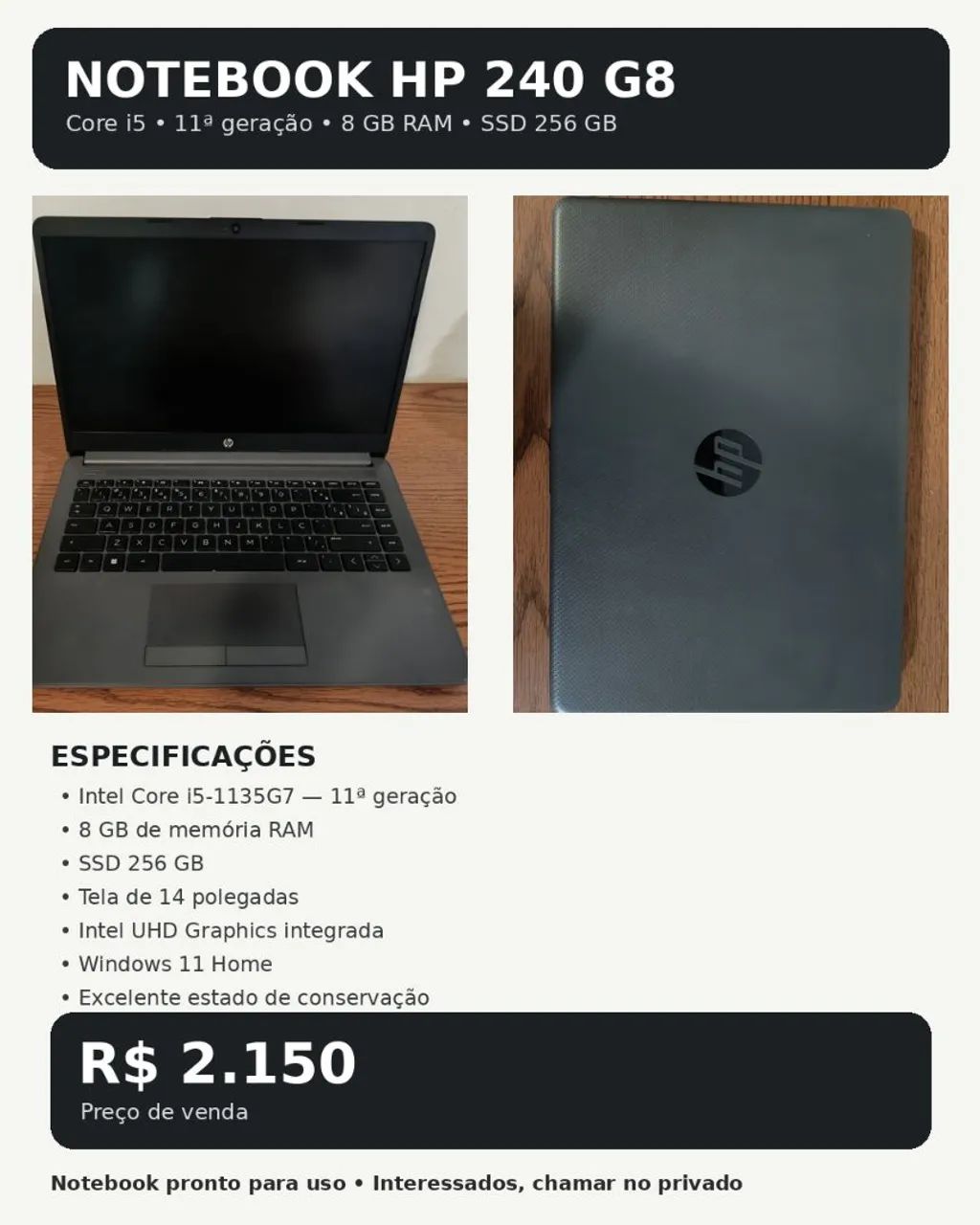 Notebook HP NOVINHO 